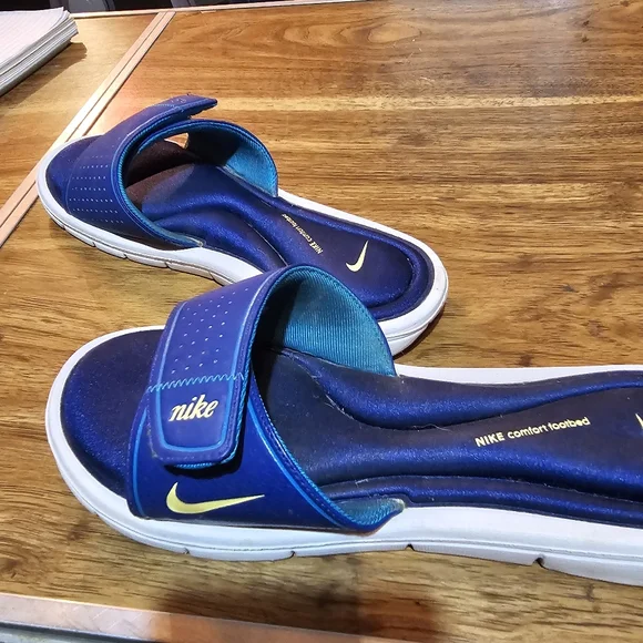 ❤️ GUC Nike Navy Blue Slide Sandals Size 12 - Picture 4 of 10